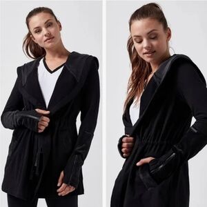 Blanc Noir Traveler Jacket Black Cotton Velvet Trim S